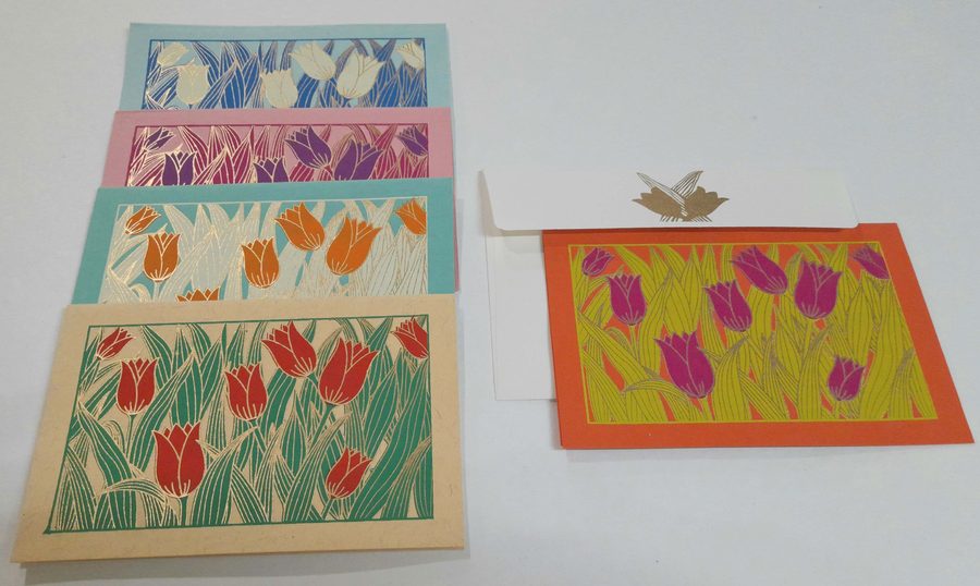 Tulip Card, a Chimanlals cards with envelopes set