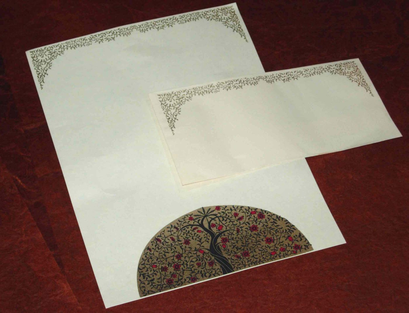 Designed letter paper with elephant motif