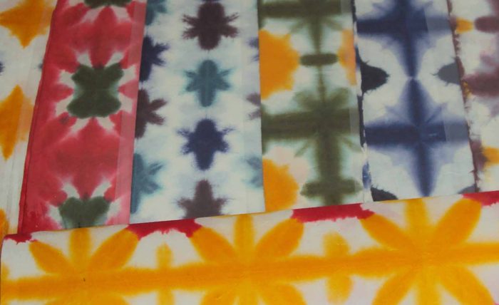 Blue-pottery and batik-inspired pattern